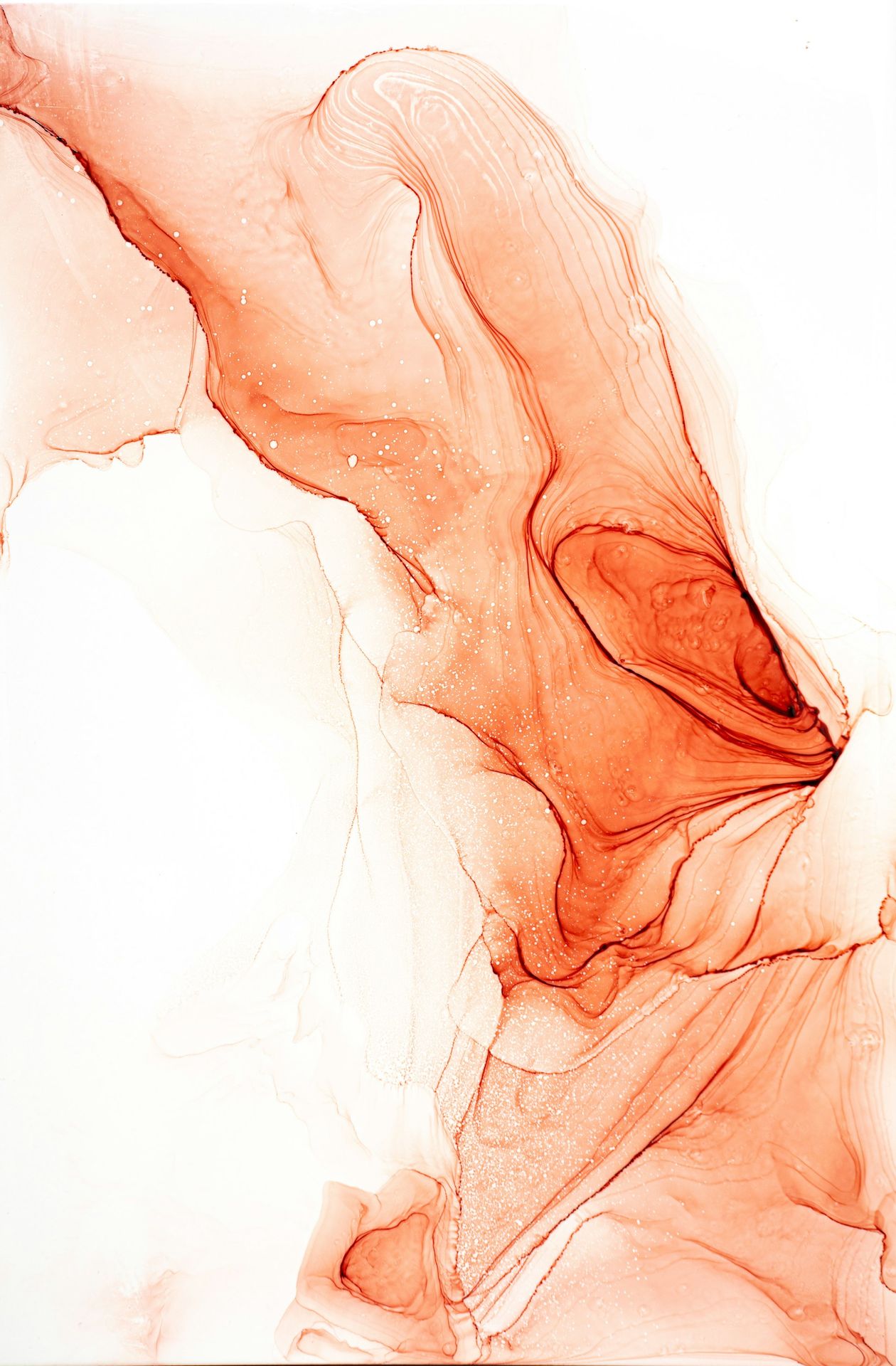 white and pink abstract painting